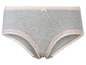 Graue Unterhose mit Spitze.