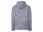 Ein blauer Fleece-Hoodie mit Kapuze.