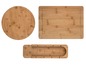 Runde und rechteckige Bambus-Schneidebretter.