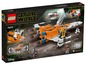 Lego Star Wars Set mit einem orangenen X-Wing-Kampfjäger und Minifiguren.