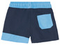 Blaue Badehose mit Gesäßtasche.