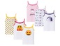 Set mit Mädchen-Tanktops mit Emoji-, Einhorn- und Regenbogen-Prints.