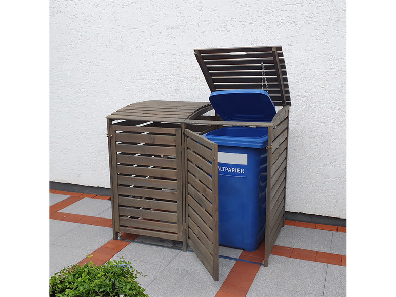 Gehe zu Vollbildansicht: Promadino Mülltonnenbox »Vario III«, zur Verkleidung von Mülltonnen, Kiefernholz - Bild 25