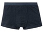 Dunkelblaue Boxershorts mit elastischem Bund.
