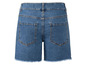 Blaue Denim Shorts mit Fransen