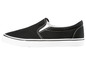 Schwarze Slip-on Sneaker mit weißer Sohle