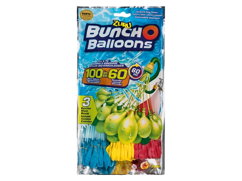 Zuru Buncho Wasserbomben, 100 Ballons in 3 Packungen.