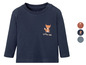 Ein dunkelblaues Langarmshirt mit einem Fuchs und dem Schriftzug 'Little one'.