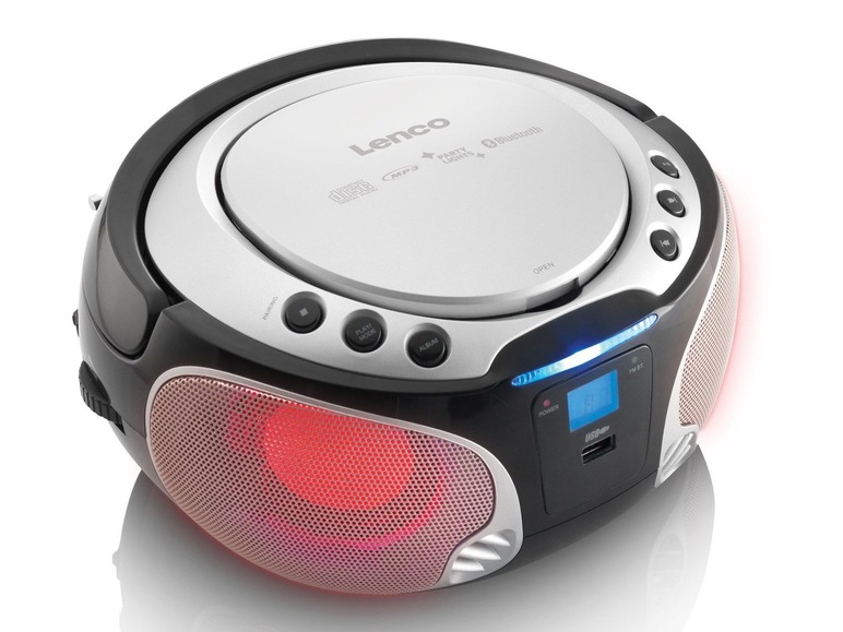 Gehe zu Vollbildansicht: Lenco SCD-550 Tragbarer CD-Radiorekorder mit MP3, USB, Bluetooth und Lichteffekten - Bild 7