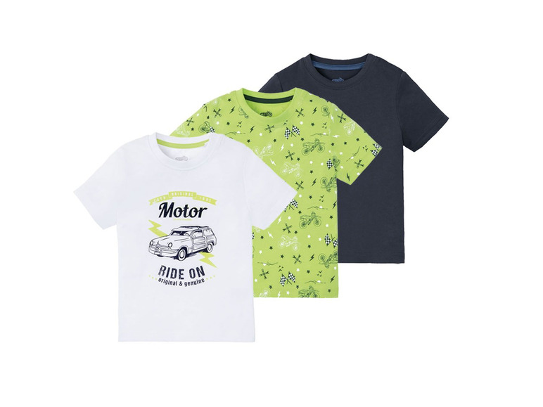 Gehe zu Vollbildansicht: lupilu Kleinkinder Jungen T-Shirts, 3 Stück, aus reiner Baumwolle - Bild 2