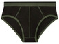 Schwarze Unterhose mit grünem Saum