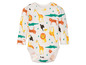 Baby-Body mit Dschungel-Tier-Motiv, darunter Giraffen, Löwen und Krokodile.