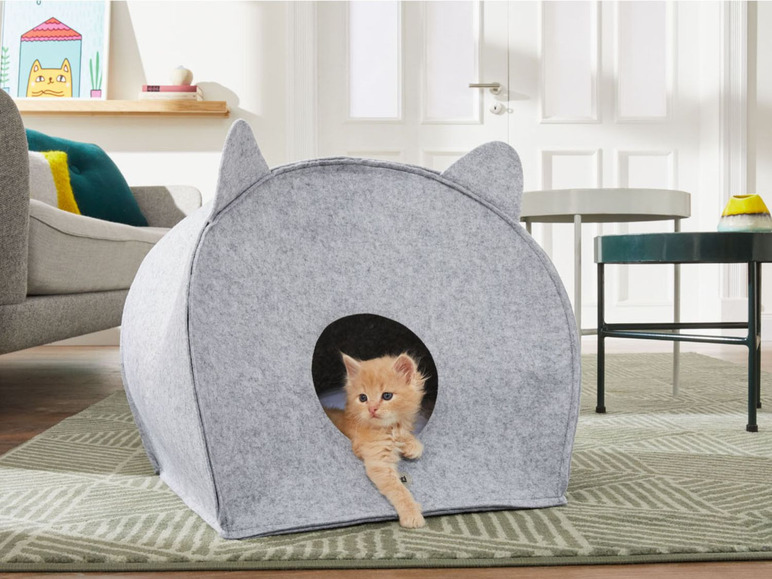 Gehe zu Vollbildansicht: ZOOFARI® Katzenhöhle, zusammenklappbar, mit herausnehmbarem Kissen - Bild 2