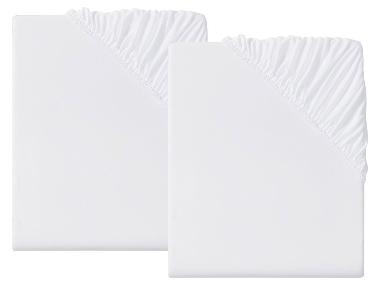 Gehe zu Vollbildansicht: MERADISO® Satin Spannbettlaken, 2 Stück, 90-100 x 200 cm, aus reiner Baumwolle - Bild 4