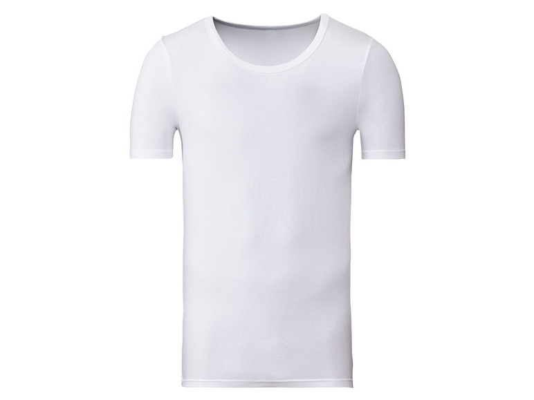 Gehe zu Vollbildansicht: LIVERGY® Unterhemd Herren, mit Rundhals- oder V-Ausschnitt, mit Baumwolle, 2 Stück - Bild 3
