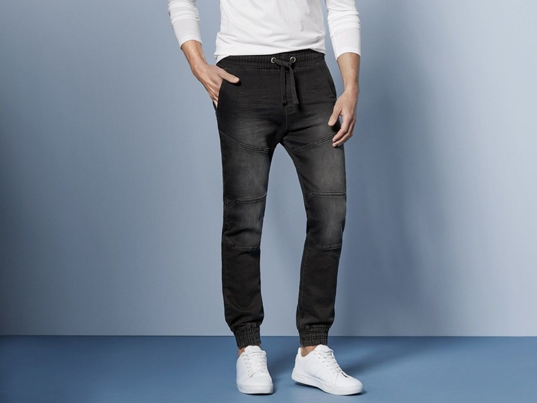 Gehe zu Vollbildansicht: LIVERGY® Denim-Jogger Herren, individuelle Weitenregulierung, Used-Optik - Bild 8