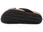 Schwarze Sandalen mit Korksohle und geriffelter Sohle.