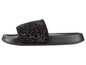 Schwarze Glitzer-Sandalen mit Logo