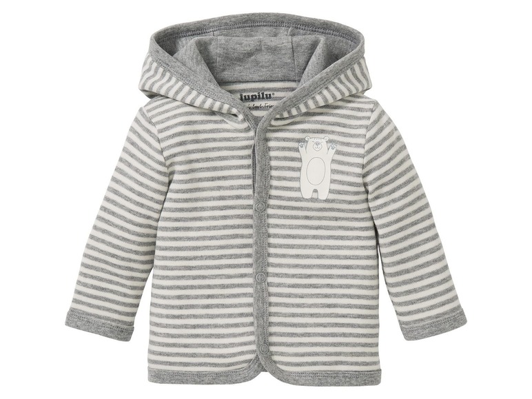 Gehe zu Vollbildansicht: LUPILU® Baby Jacken, 2 Stück, mit Kapuze, Knopfleiste, aus reiner Bio-Baumwolle - Bild 6