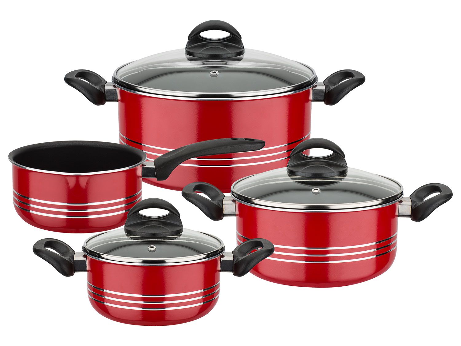 GSW Kochtopf-Set Milano Color 7-teilig (Rot)""