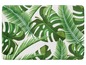 Eine Badezimmermatte mit tropischen Blättern.