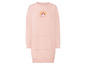 Ein rosa Sweatshirtkleid mit einem Regenbogen und dem Spruch 'Kind is cool'.
