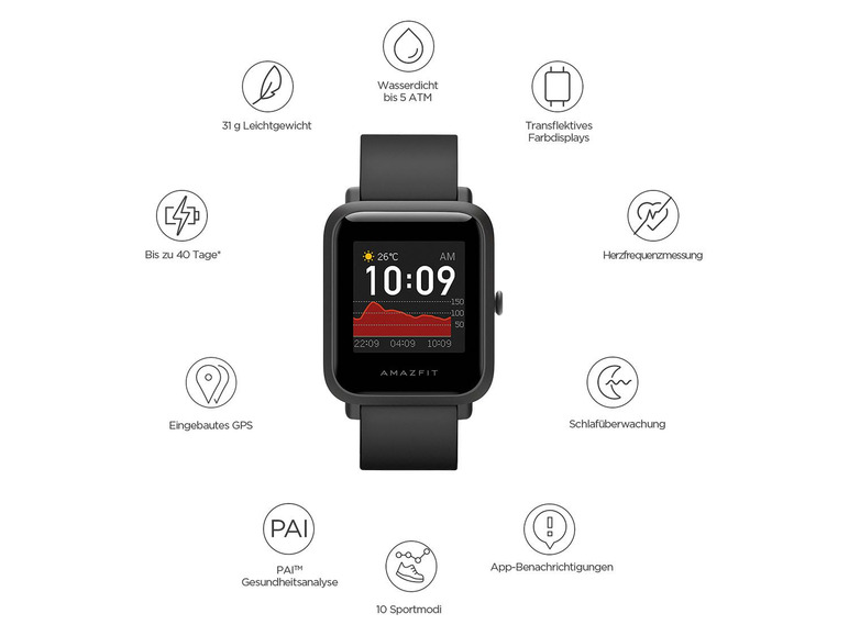 Gehe zu Vollbildansicht: Amazfit Smartwatch »Amazfit«, mit Touch Screen - Bild 17