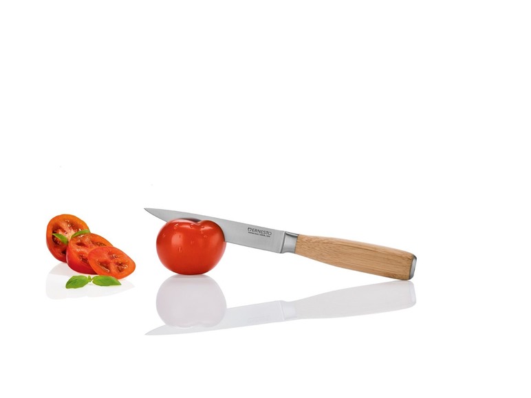 Gehe zu Vollbildansicht: ERNESTO® Messer, mit Edelstahl-Klinge, Bambus- oder Edelstahlgriff - Bild 8