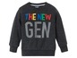 Ein grauer Pullover mit langen Ärmeln für Jungen mit dem Aufdruck 'The New Gen'