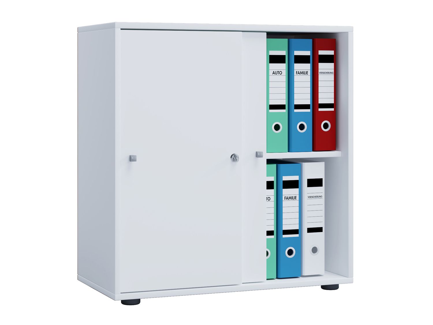 VCM Büroschrank Lona (mit Schiebetüren, Weiß, L) | 4051814371059X