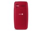 Ein rotes Doro-Mobiltelefon mit Lautsprecher.
