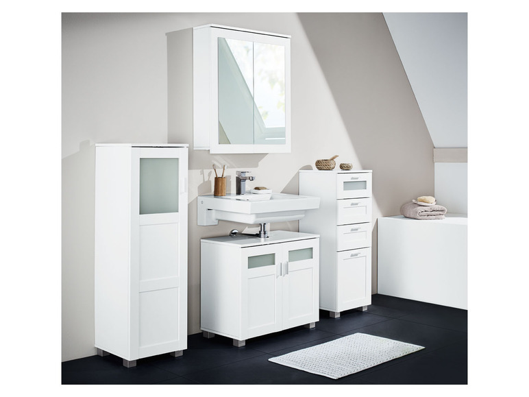 Gehe zu Vollbildansicht: Livarno Home Waschbeckenunterschrank »Basel«, mit 2 Glasrahmentüren - Bild 5