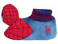 Rote Spiderman Hausschuhe mit blauem Innenfutter.