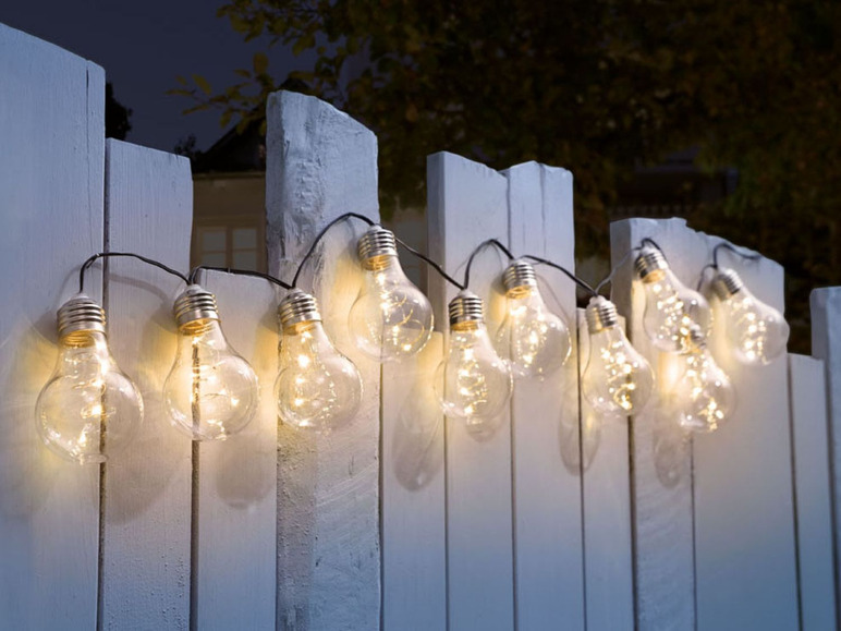 Gehe zu Vollbildansicht: MELINERA® Lichterkette, mit LED Solar Glühbirnen - Bild 4