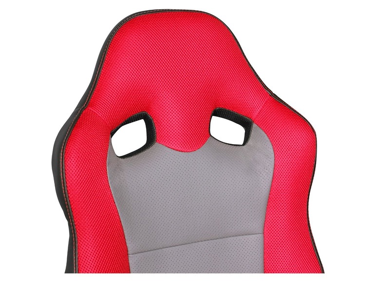 Roter und grauer Sitz mit sportlichem Design