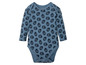 Baby-Body mit langen Ärmeln, blau mit 'Hi' Print