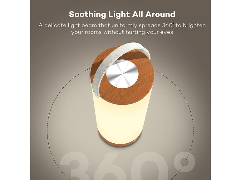 Gehe zu Vollbildansicht: TaoTronics TT-DL23 LED Nachttischlampe mit 360° Beleuchtung - stufenlos dimmbar - Touch-Steuerung - Bild 5