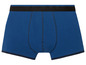 Blaue Boxershorts mit schwarzem Bund.