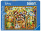 Ein 1000-teiliges Ravensburger Puzzle mit Disney Figuren.