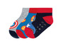 Drei Paar Socken mit Captain America-Motiv.