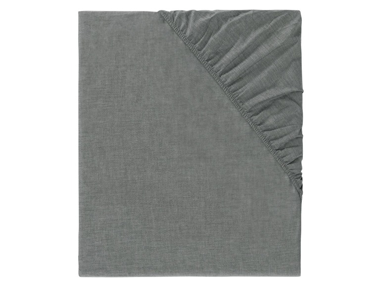 Gehe zu Vollbildansicht: MERADISO® Chambray Spannbettlaken, 140-160 x 200 cm, einlaufsicher, aus reiner Baumwolle - Bild 3