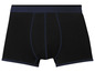 Schwarze Boxershorts mit blauen Details.