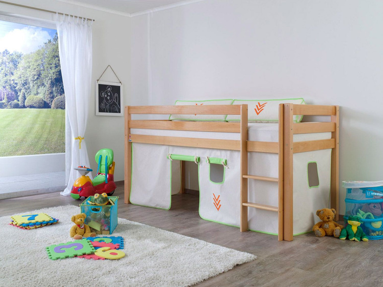 Gehe zu Vollbildansicht: Relita Halbhohes Spielbett Hochbett Kinderbett ALEX mit Stoffset - Bild 12