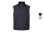 Eine dunkelblaue gesteppte Herrenweste mit Reißverschluss.