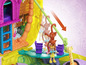 Polly Pocket Spielset mit einem Affen an einer Liane, einem Elefanten und einem Spielhaus.