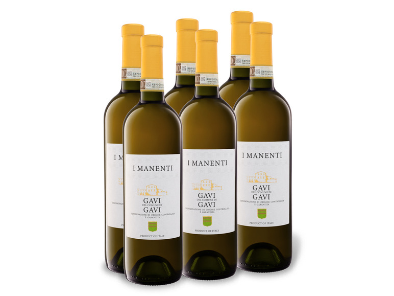 6 x 0,75-l-Flasche Weinpaket I Manenti Gavi di Gavi DOCG trocken, Weißwein