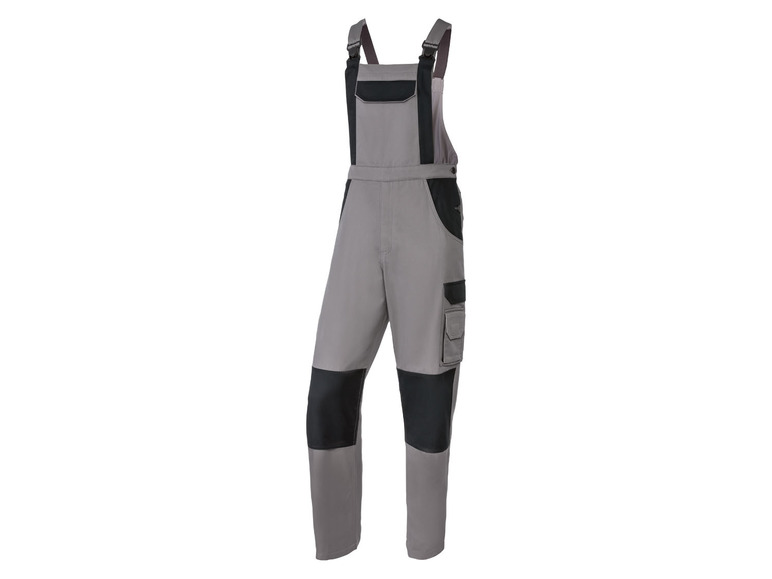 Go to full screen view: PARKSIDE® men's work dungarees, with cotton, grey/black - Image 1
