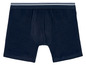 Dunkelblaue Boxershorts mit weißem Gummiband.