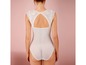Weißer Spitzen-Bodysuit für Dessous.