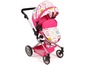 Ein rosa Kinderwagen mit Blumenmuster